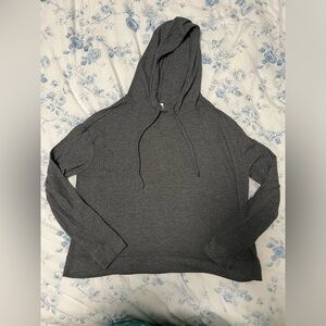 Aeropostale Women’s Lightweight S Soft Waffle Gray Hoodie Long Sleeve Tee Hooded